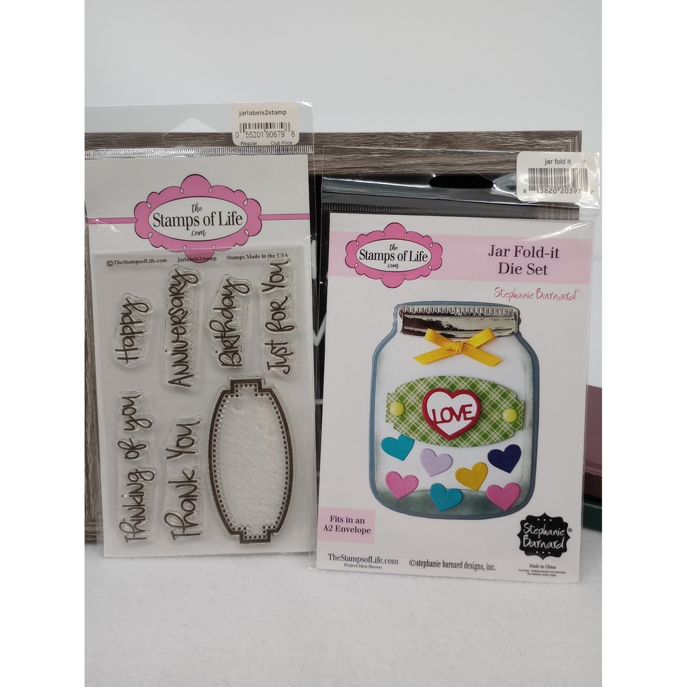 The Stamps of Life Jar Fold-it Die Set and Stamp Set Bundle